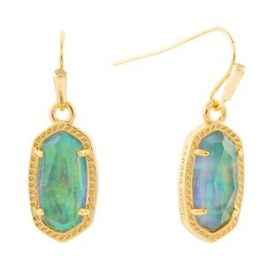 Kendra Scott Lee Gold Drop Earrings in Lilac Abalone New